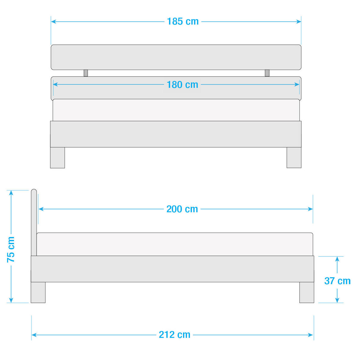 MASSIVHOLZBETT - Braun - Eichefarben, Holz (180/200cm) - home24