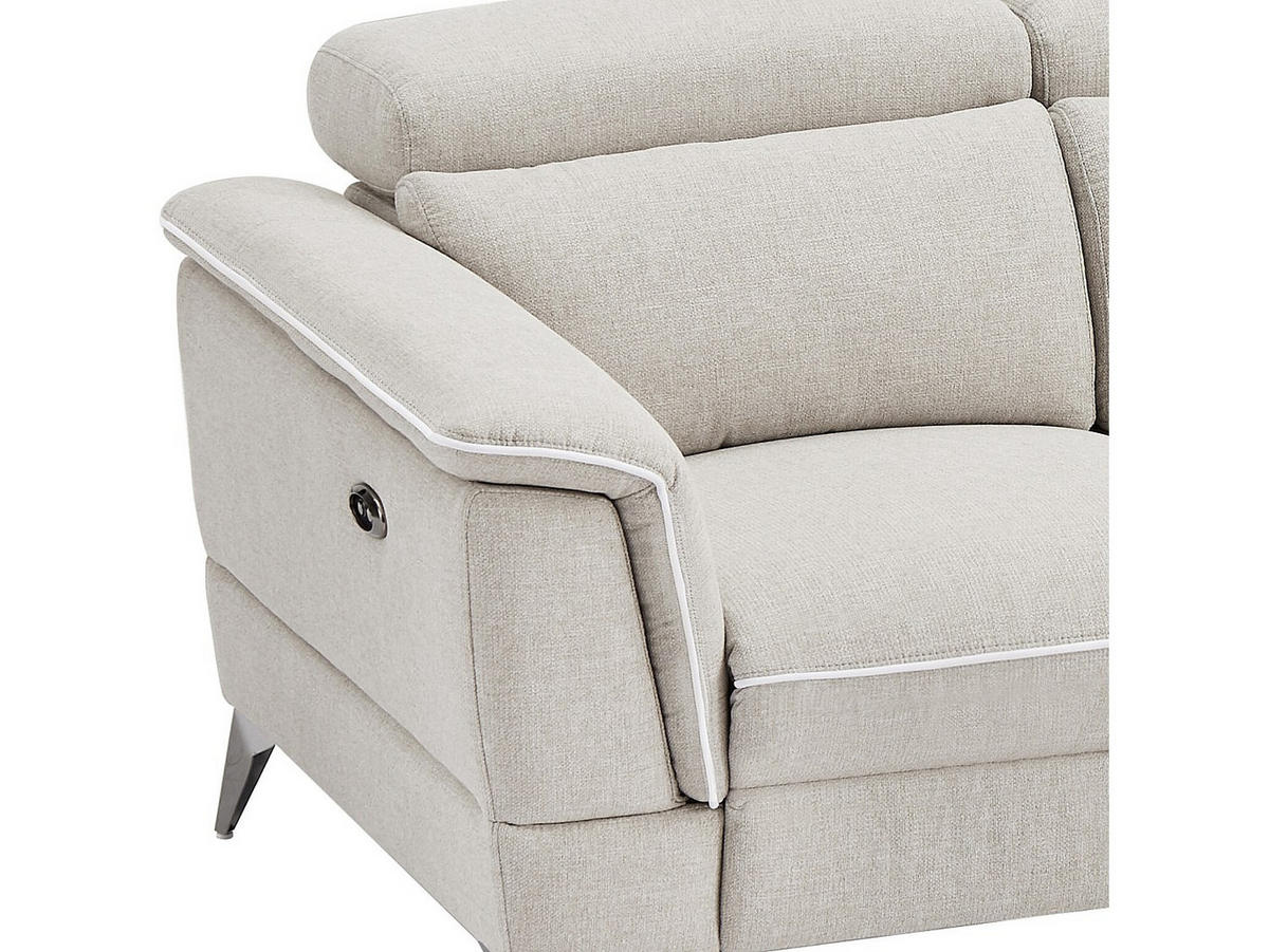 RELAXSOFA - 3 Personen - stoff - beige Macari - Beige, Textil/Metall (216/80/102cm) - Vente-Unique
