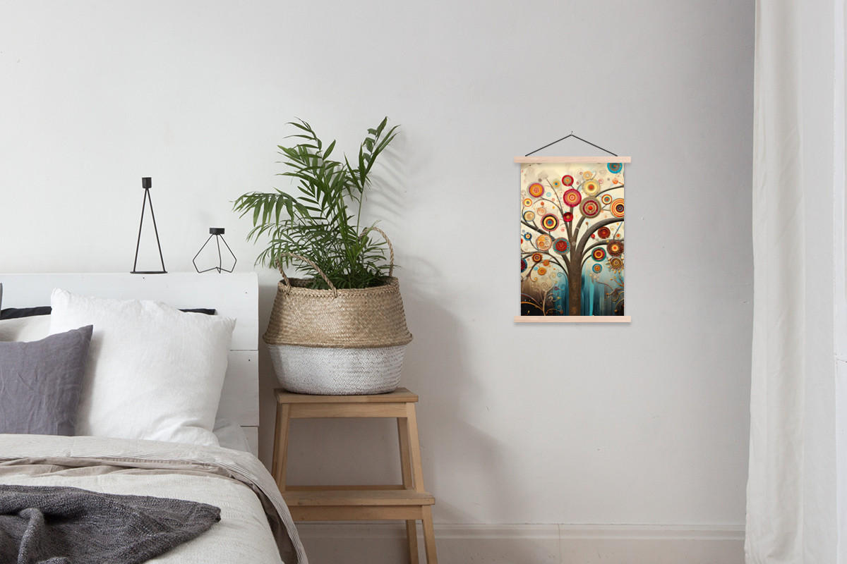 POSTER Baum - Baum des Lebens - Farbe 40x60 cm - Braun, Textil (40/60/0.15cm) - MuchoWow