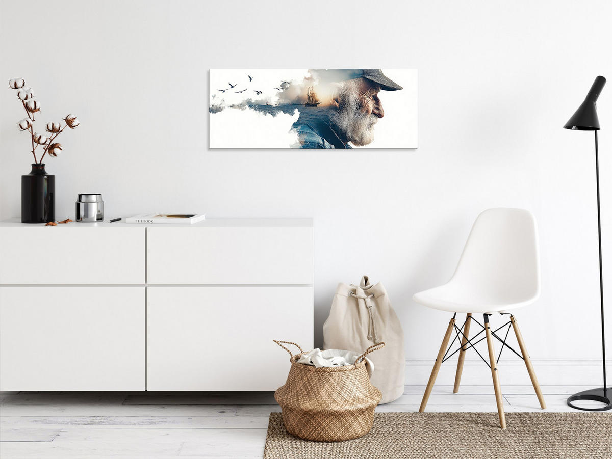 GLASBILD 80x30 cm Seemann maritim - Blau, Glas (80/30cm) - artissimo