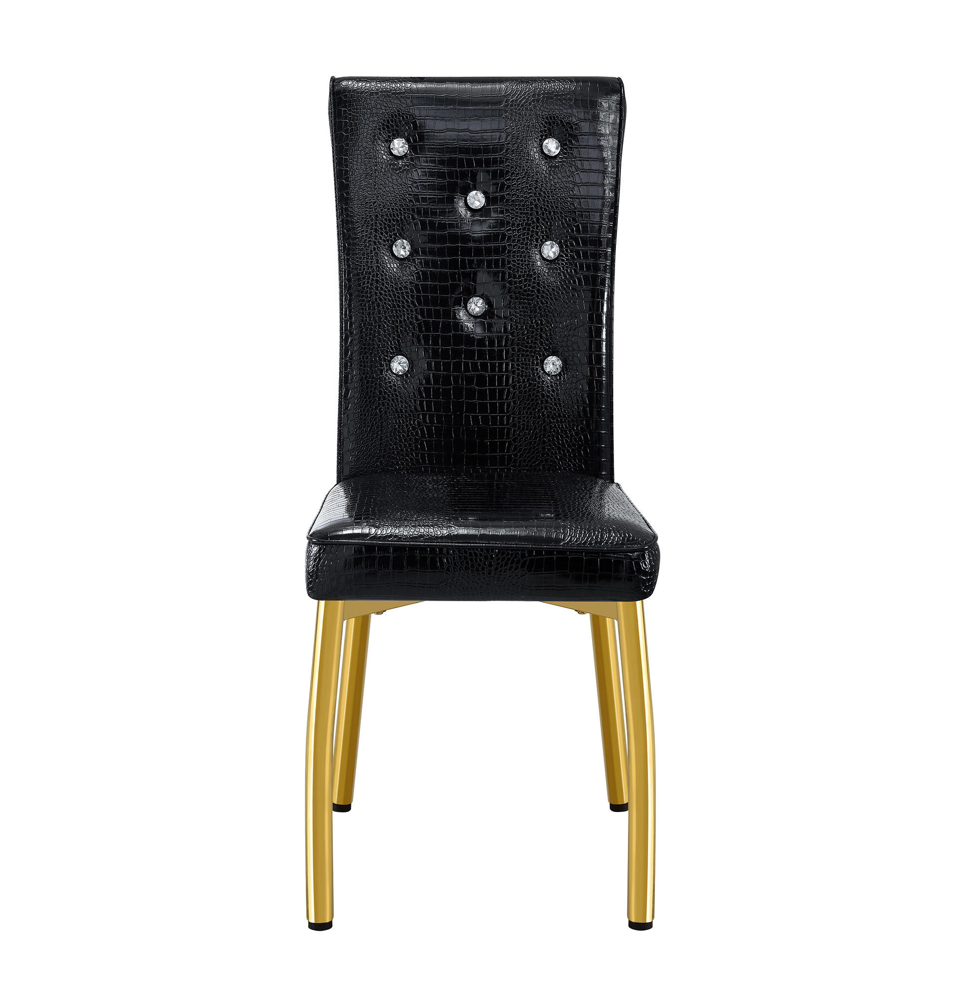 ESSZIMMERSTUHL 2er-Set PVC Schwarz Gold - Goldfarben, Metall (42/101/61.8cm) - Meubliv