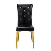 ESSZIMMERSTUHL 2er-Set PVC Schwarz Gold - Goldfarben, Metall (42/101/61.8cm) - Meubliv