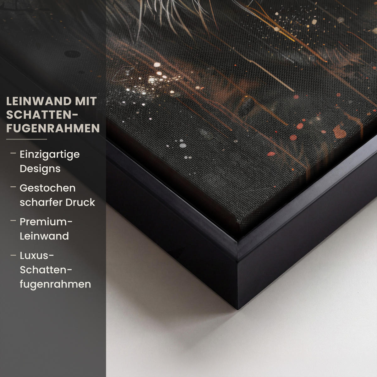 LEINWAND Bilder mit Rahmen - Tiger - Tiere - Porträt - Luxus - Schwarz - 30x40 - Braun, Textil (30/40cm) - MuchoWow