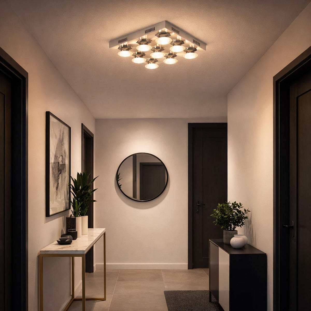 LED DECKENLEUCHTE Carter Silber Chrom - Silberfarben, Metall (38/38/9cm) - Wofi