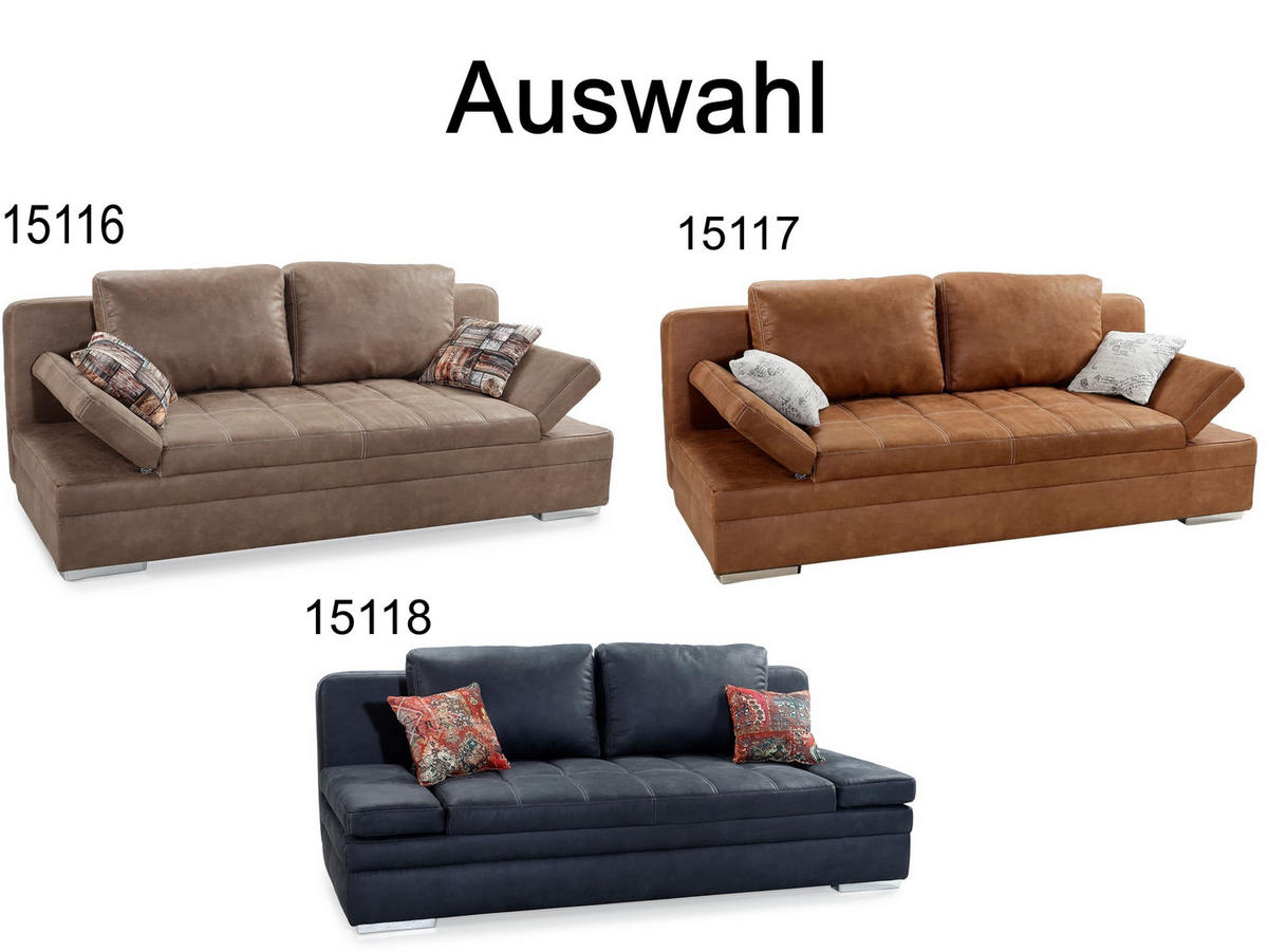 SCHLAFSOFA mit Bettkasten, Wellenfederung, Armlehnen verstellbar B200/T100/H84 cm, Liegefl.148x200 cm, Antikleder-Optik Mikrofaser Anthrazit / 15118 - Chromfarben/Anthrazit, Textil/Metall (200/84/100cm) - luma-home