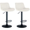 BARHOCKER 2er Set Samt creme - Creme, Textil/Metall (48/81/54cm) - CLP