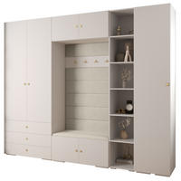 GARDEROBEN-SET 236,7/290/47 - Beige/Goldfarben, Holz/Metall (290/236.7/47cm) - Abiks Möbel