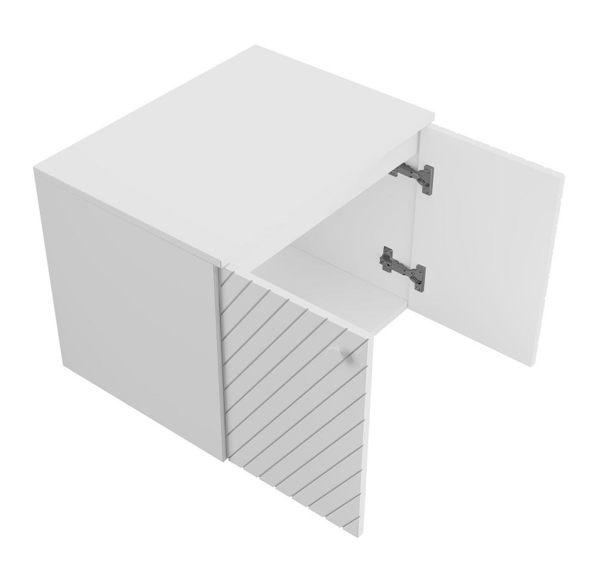 WASCHBECKENUNTERSCHRANK Orlando 2 Türe Weiß Matt - 60 x 47 x 61 cm - Weiß, Holz (60/46/44cm) - Badplaats