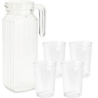 KANNE und 4 Gläsern Transparent 1,1 l 20/9/31 cm - Transparent, Glas (9/20cm) - Excellent Houseware