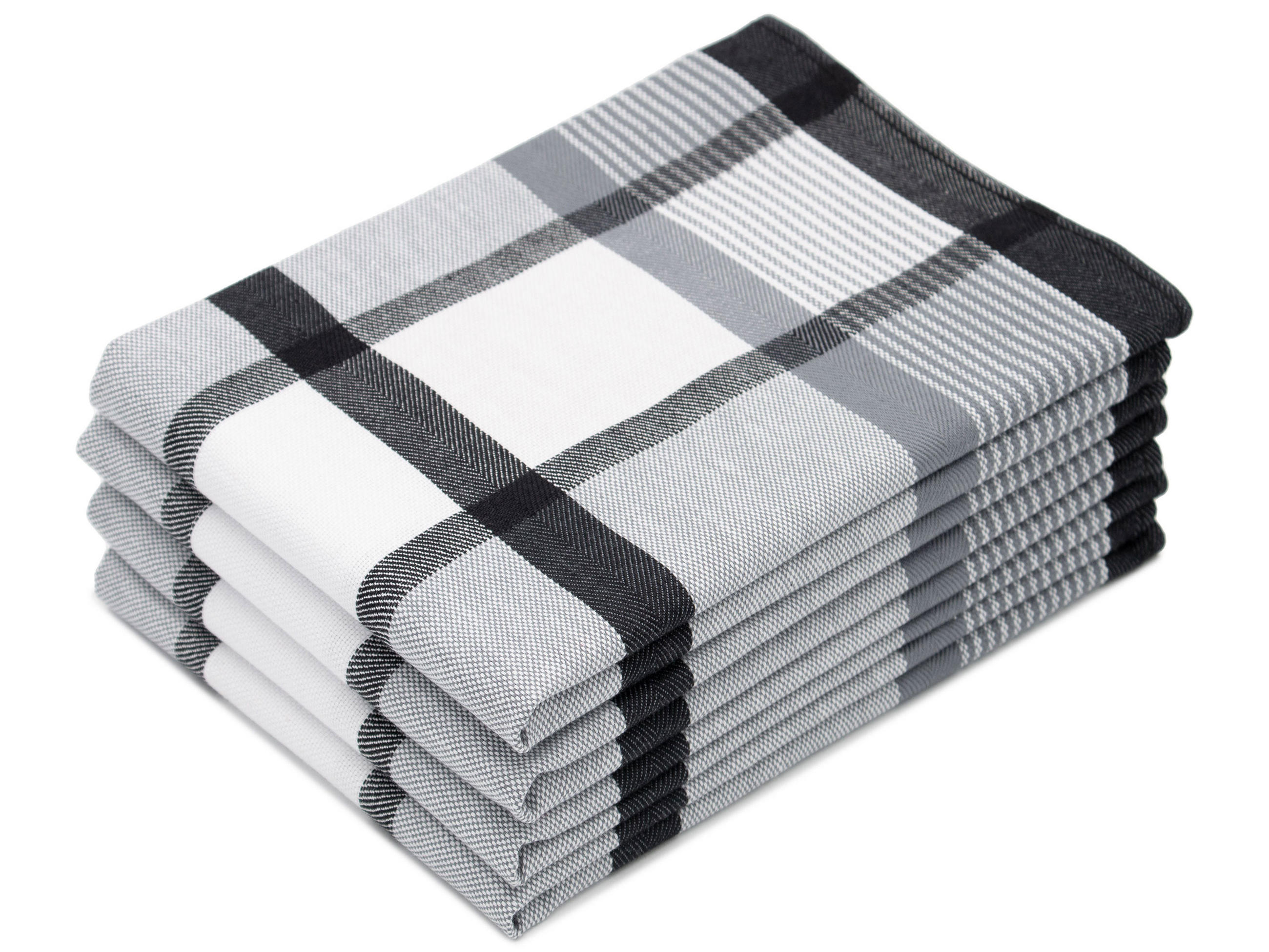 GESCHIRRTÜCHER, 4er-Set, 50x70 cm, 100% Baumwolle, Schwarz - Schwarz, Textil (50/70cm) - Zollner