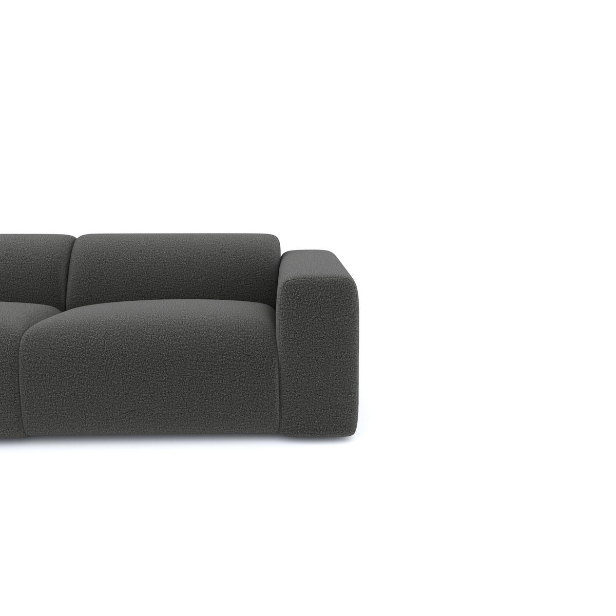 ECKSOFA LINKS Bouclé-Stoff Graphitgrau 280cm - Graphitfarben/Grau, Textil (165/280cm) - Sia Home