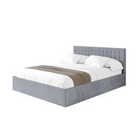 POLSTERBETT mit Bettkasten und Lattenrost, Boxbett ohne Matratze - PARI 180x200 Grau - Grau, Holzwerkstoff/Textil (180/200cm) - ALTDECOR