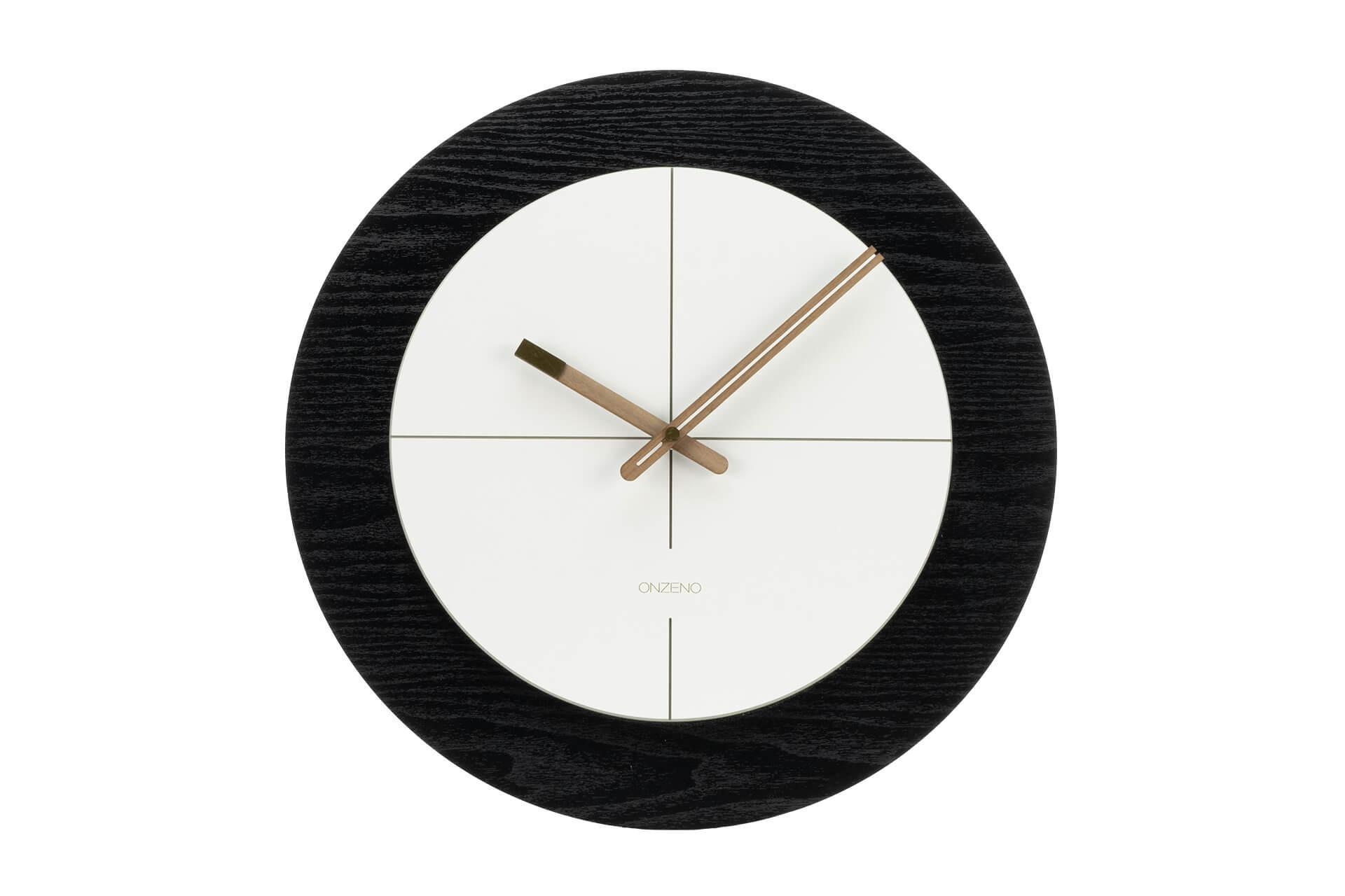 WANDUHR Design Schwarz-Weiß 40/40 cm - Schwarz, Holzwerkstoff (0.78/40/1cm) - ONZENO