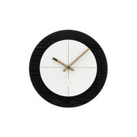 WANDUHR Design Schwarz-Weiß 40/40 cm - Schwarz, Holzwerkstoff (0.78/40/1cm) - ONZENO