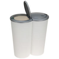 ABFALLEIMER mit zwei Fächern Neu 50/30/55 cm - Weiß, Kunststoff (30/55/50cm) - Storage solutions