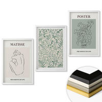 WANDBILDER 3er-Set - 40x60 cm Weißer Rahmen - Linien, Pflanzenmuster, Minimalismus - Weiß, Kunststoff (40/60cm) - ArtPrintCave