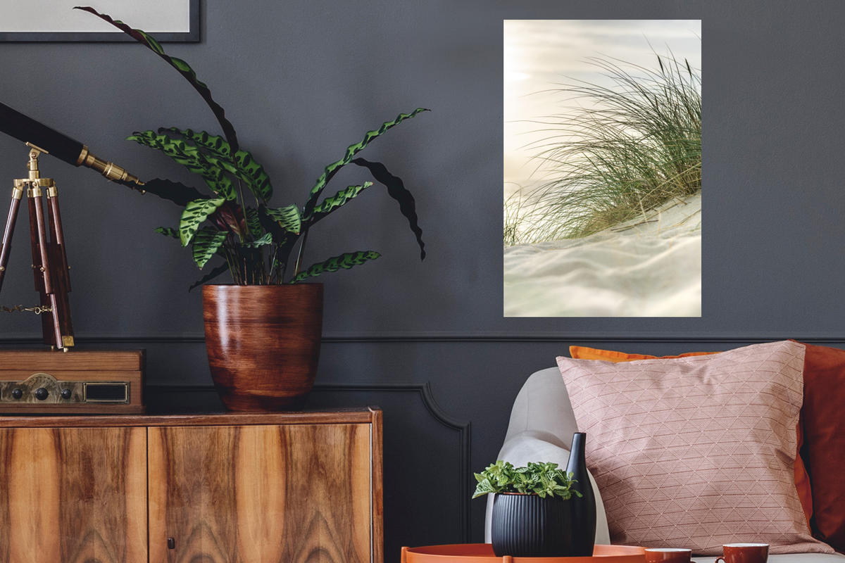 WANDTATTOO Dünen - Strand - Schlewswig-Holstein - Wattenmeer 40x60 cm - Creme, Kunststoff (40/60/0.1cm) - MuchoWow