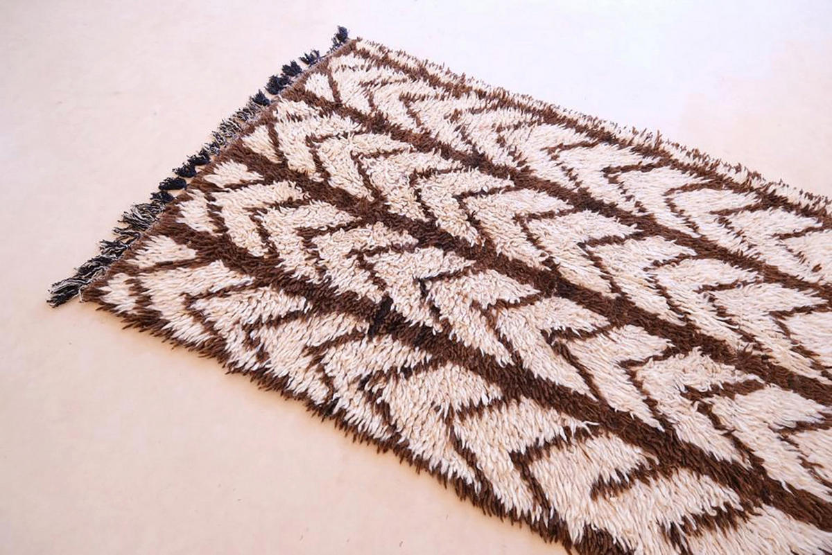 BERBERTEPPICH aus reiner Wolle 111x 269 cm - Beige, Naturmaterialien (111/269cm) - AFK Living