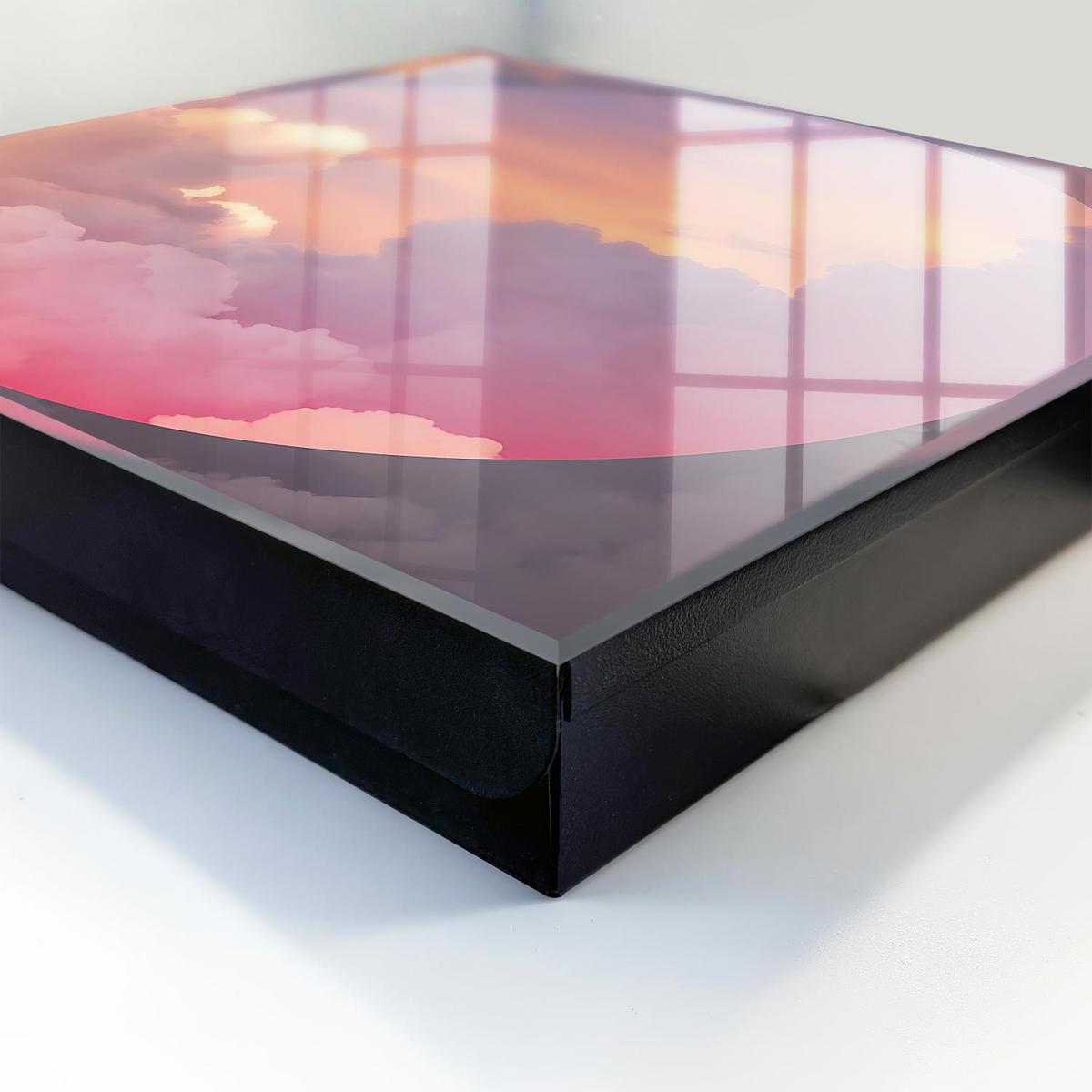 SCHLÜSSELBOX Schwarz 30x30 cm- Türöffnung nach rechts - Ätherische Wolken - Pink, Metall (30/30/5cm) - TULUP