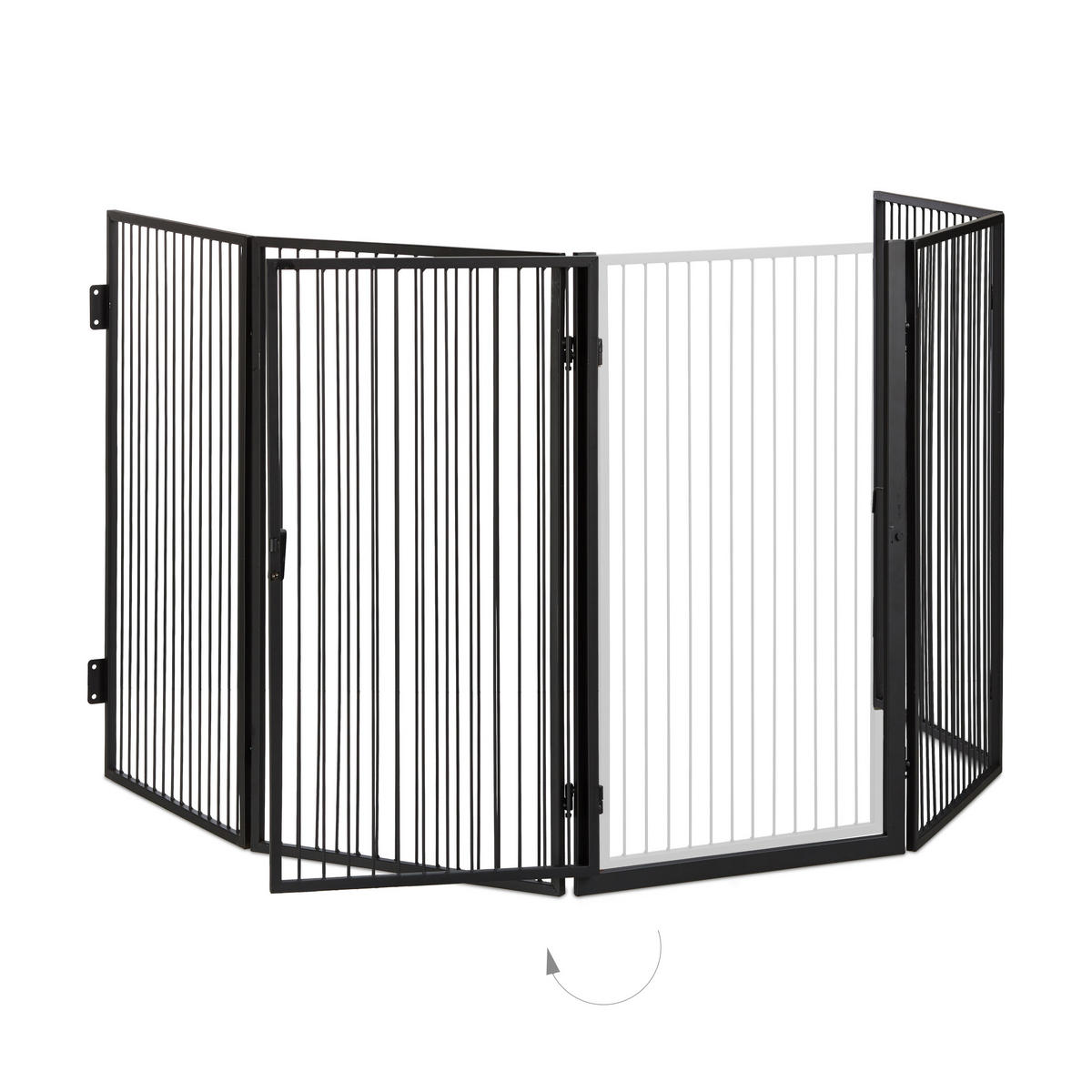 KAMINSCHUTZGITTER Schwarz H 76 cm - Schwarz, Metall (220/1.3cm) - Relaxdays