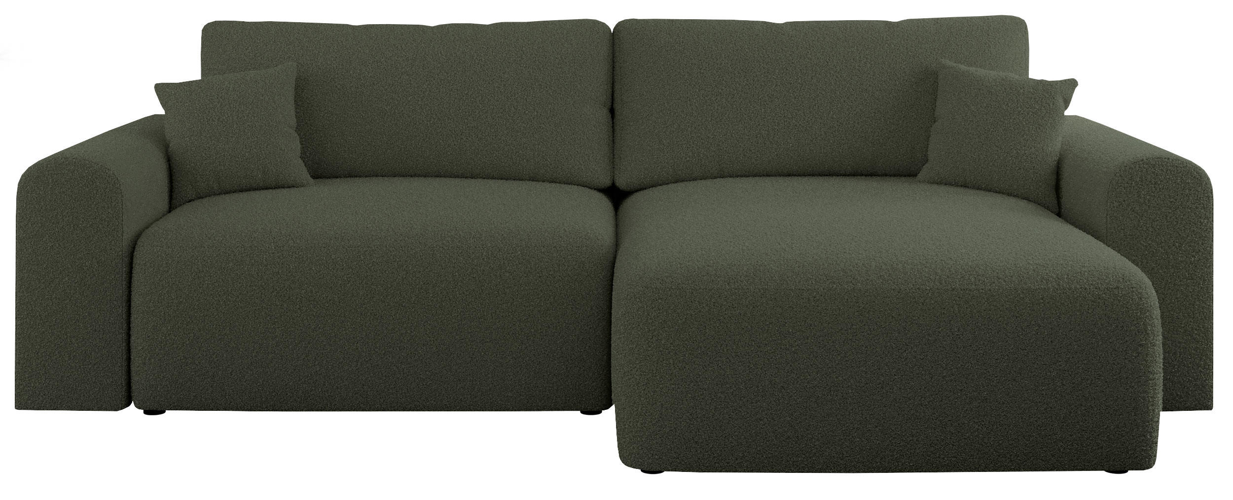 ECKSOFA NELSON Grün Boucle - Schwarz/Grün, Kunststoff/Textil (274/152cm) - MKS