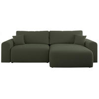ECKSOFA NELSON Grün Boucle - Schwarz/Grün, Kunststoff/Textil (274/152cm) - MKS