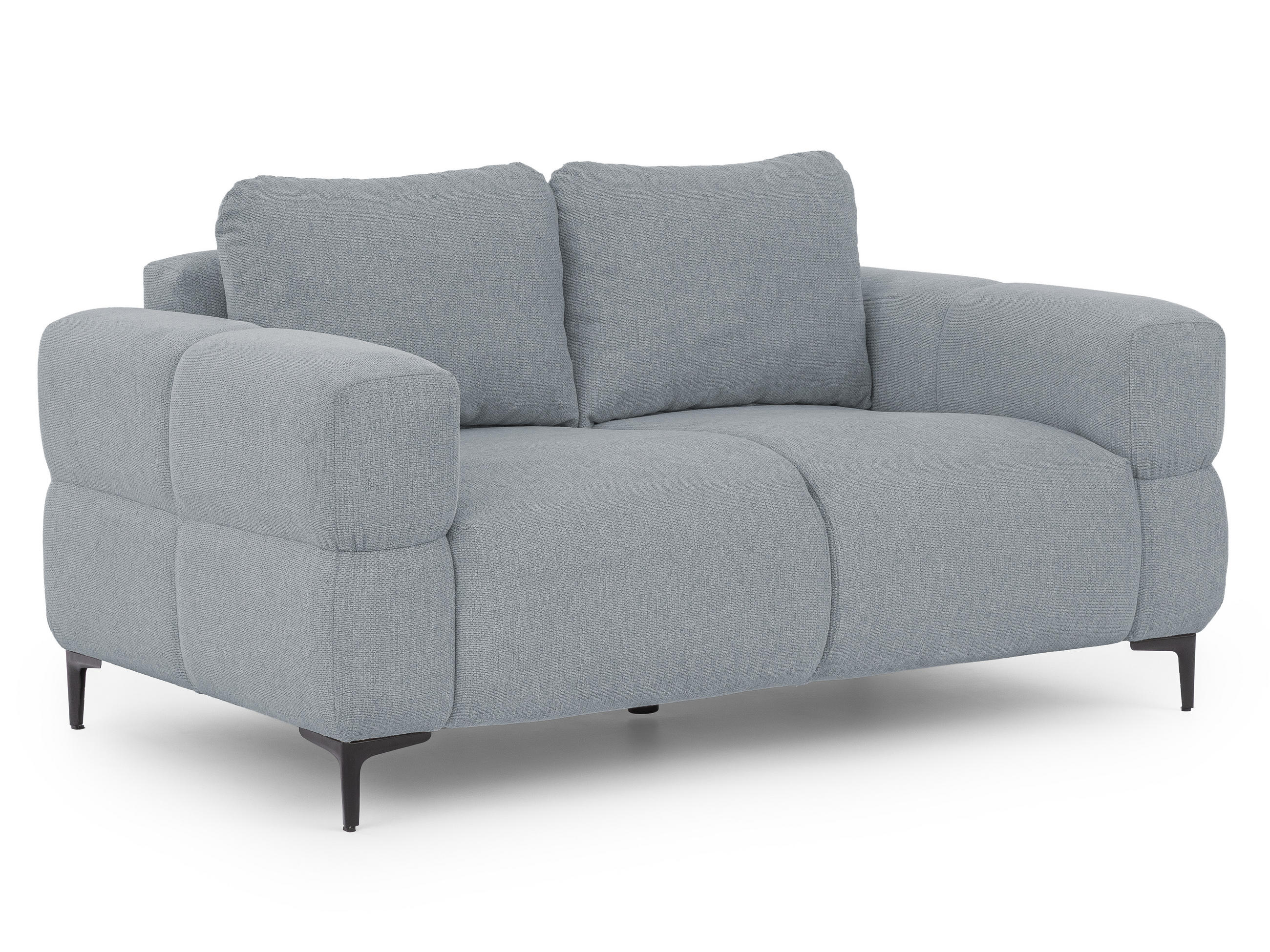 2-SITZER-SOFA Cardea in Bubble-Optik aus weichem Grau Strukturstoff mit hohem Sitzkomfort - Schwarz/Grau, Holz/Textil (154/80/97cm) - S-Style Möbel