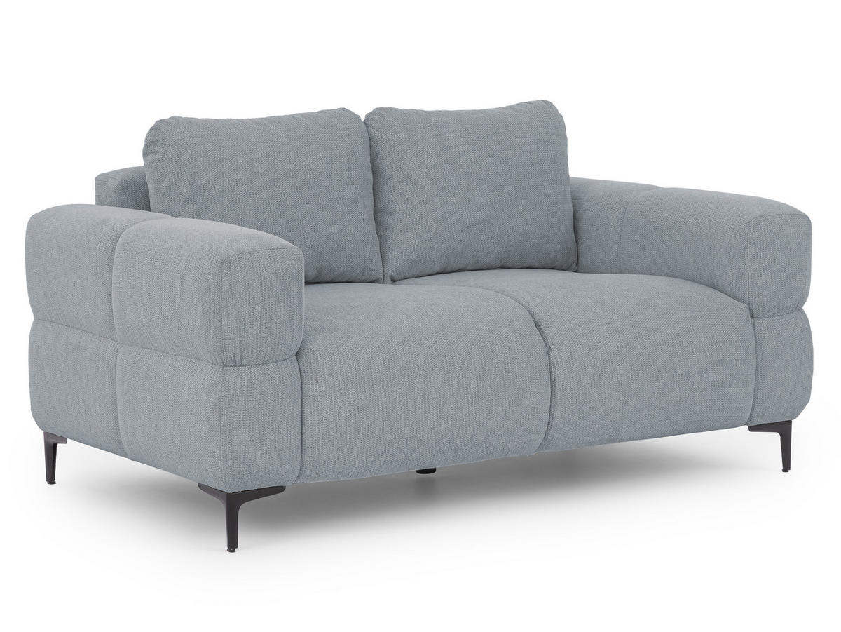 2-SITZER-SOFA Cardea in Bubble-Optik aus weichem Grau Strukturstoff mit hohem Sitzkomfort - Schwarz/Grau, Holz/Textil (154/80/97cm) - S-Style Möbel