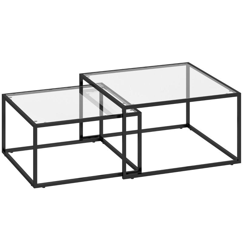 ComfortXL Couchtisch Schwarz 75x42x75 cm