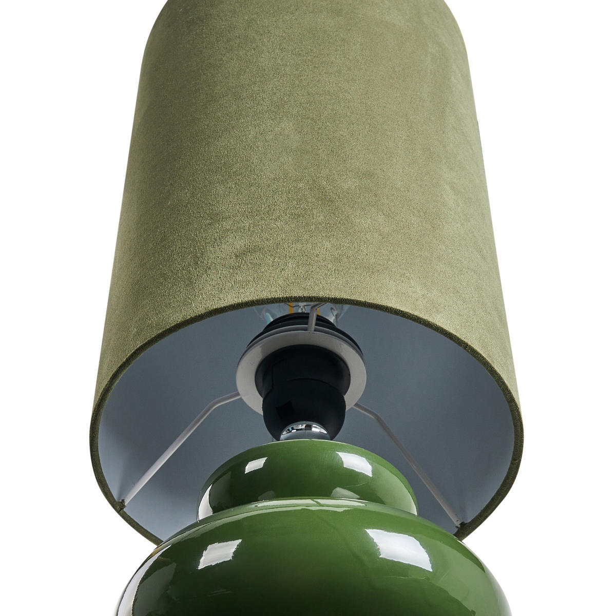 TISCHLAMPE Grün Oteros - Olivgrün, Textil (19/19/62cm) - Beliani