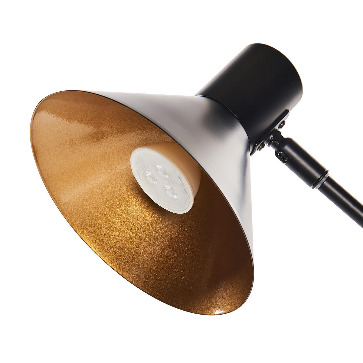 SCHREIBTISCHLAMPE Schwarz/Gold Pinkeen - Goldfarben/Schwarz, Metall (62/21/63cm) - Beliani