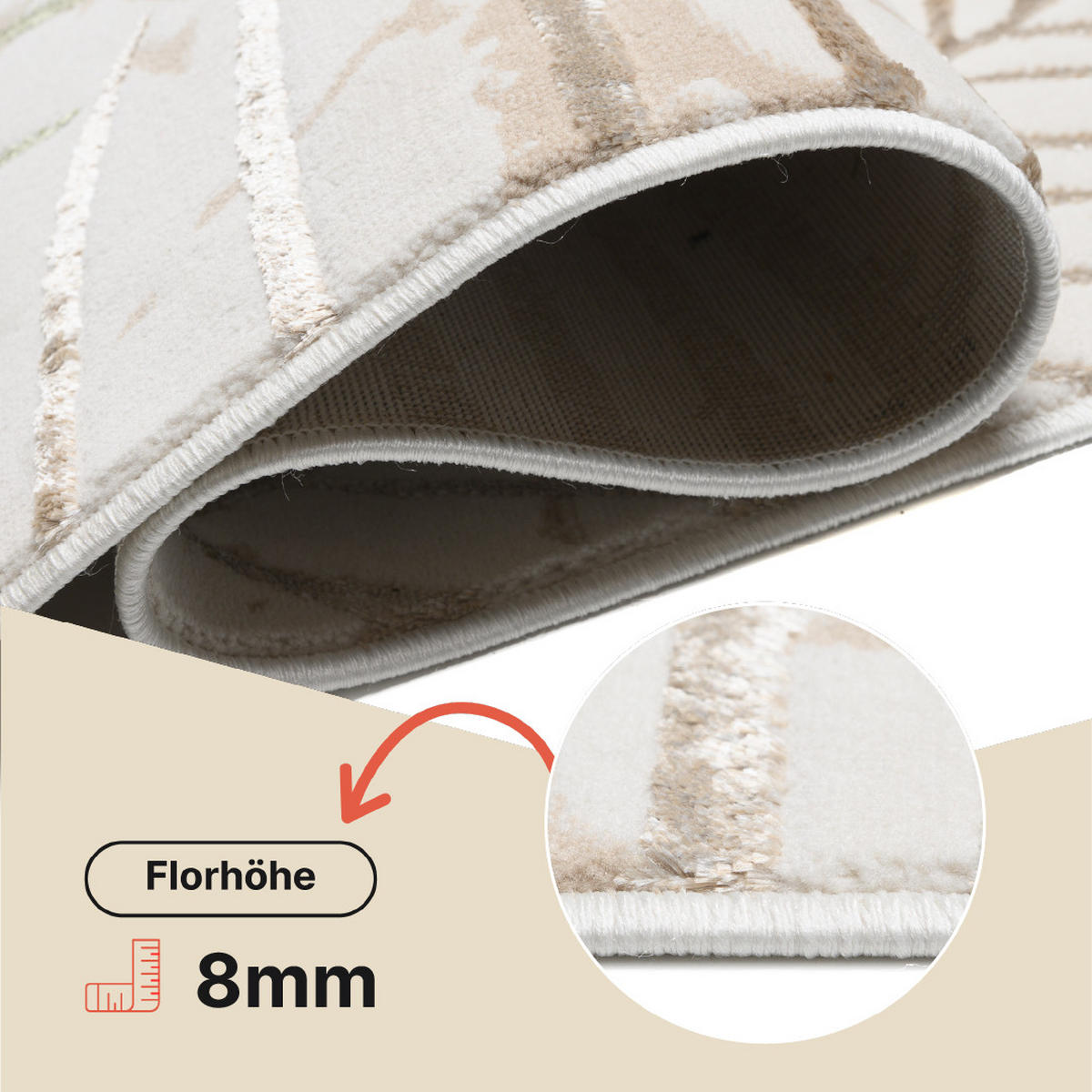 TEPPICH GOLDEN Creme 250/350 cm - Creme, Kunststoff (250/350cm) - Tapiso