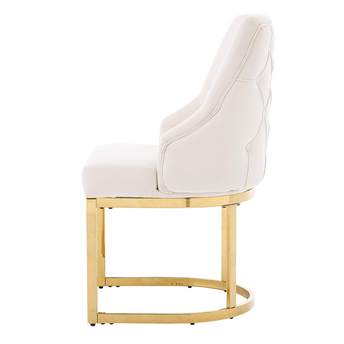 ESSZIMMERSTÜHLE 2er-Set Samt Gold Metall Beige - Beige/Goldfarben, Textil (59/89/55cm) - FLIEKS