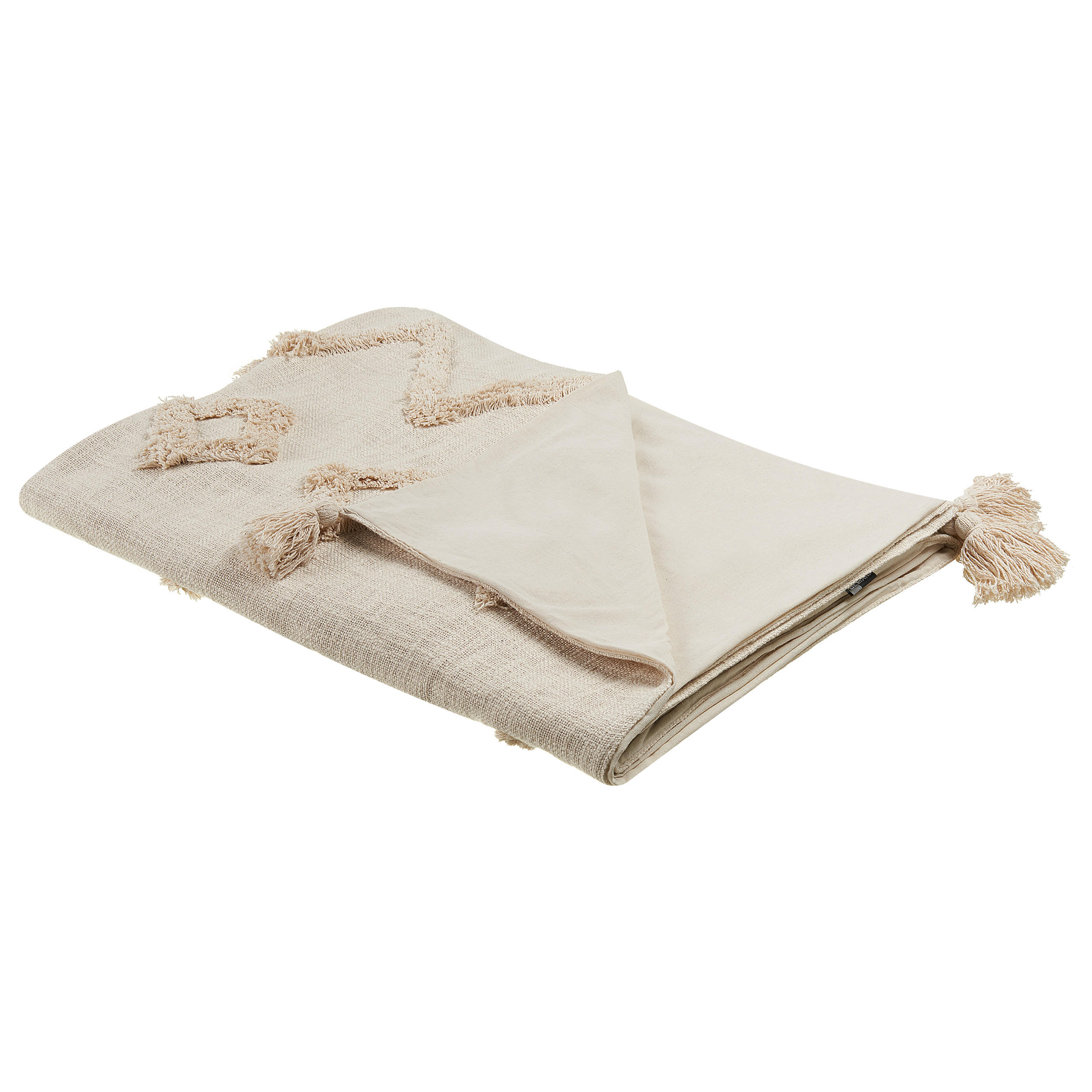 DECKE Helles Beige Guna 130/180 cm - Beige, Naturmaterialen/Textil (130/180cm) - Beliani