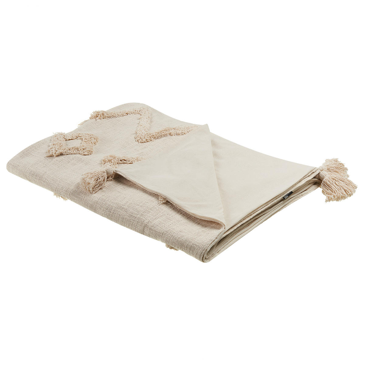 DECKE Helles Beige Guna 130/180 cm - Beige, Naturmaterialien/Textil (130/180cm) - Beliani