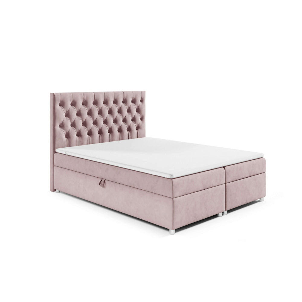 BOXBETT mit Bettkasten Trinity K-14 Bonellfederkern inkl. Topper - Rosa, Holz/Holzwerkstoff (160/200cm) - Best For Home