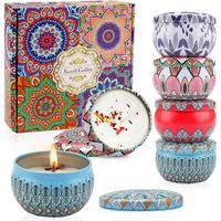 DUFTKERZEN 4-teiliges Set Sojawachs Aromatherapie - Multicolor, Paraffin (4cm)