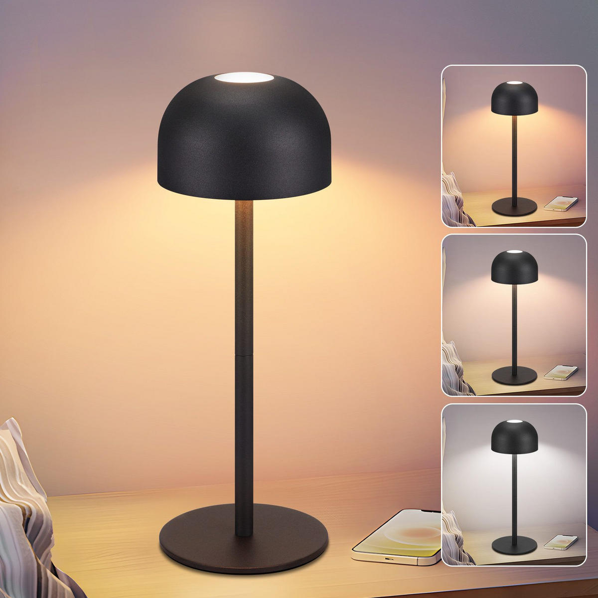 STOLNÍ lampa Abele LED 9/9/25 cm - černá, kov (9/9/25cm) - Nettlife