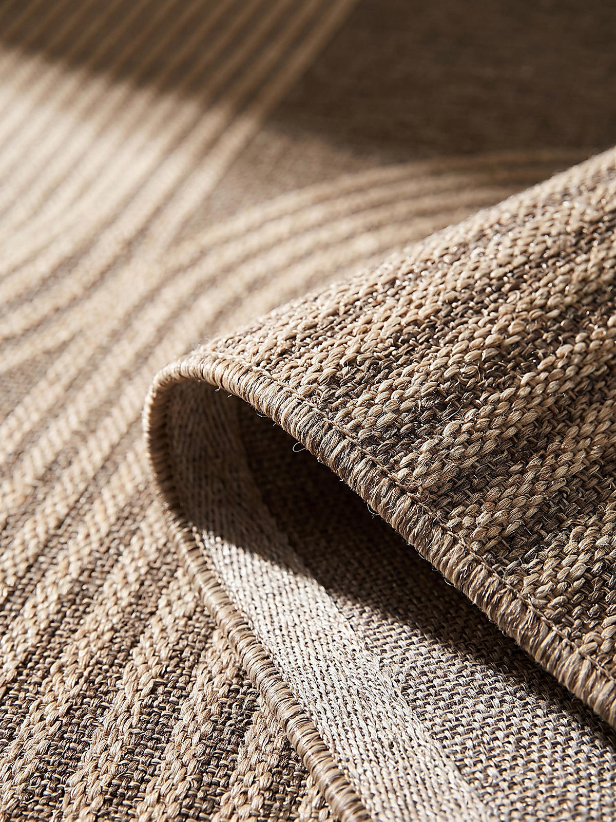 FLACHWEBTEPPICH Geometrisch CORDEV Polypropylen Natur 160 x 230 cm - Beige, Textil (160/230cm) - KADIMA DESIGN