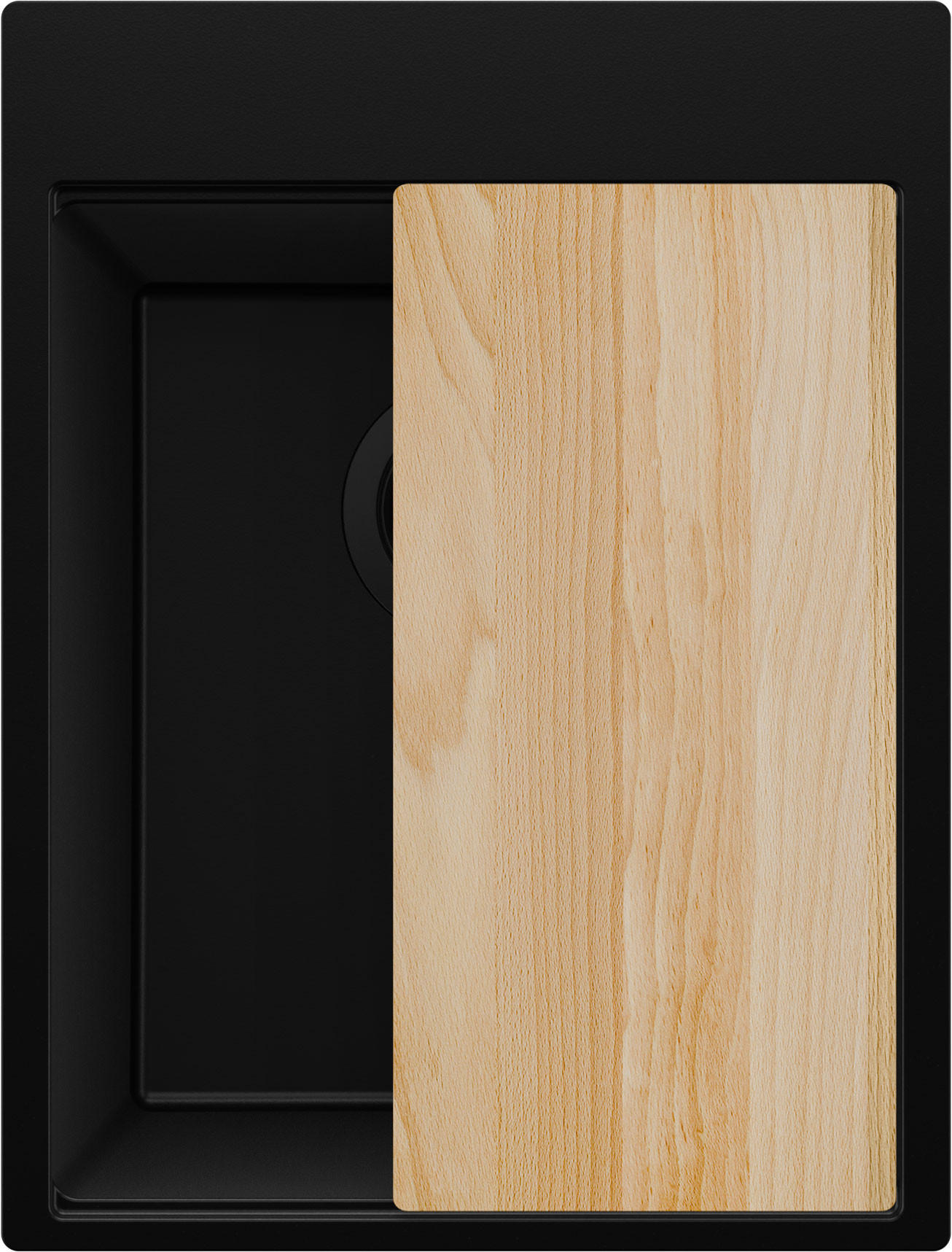 Primagran Spülbecken Schwarz, Schwarz, Beige 38x20x50 cm