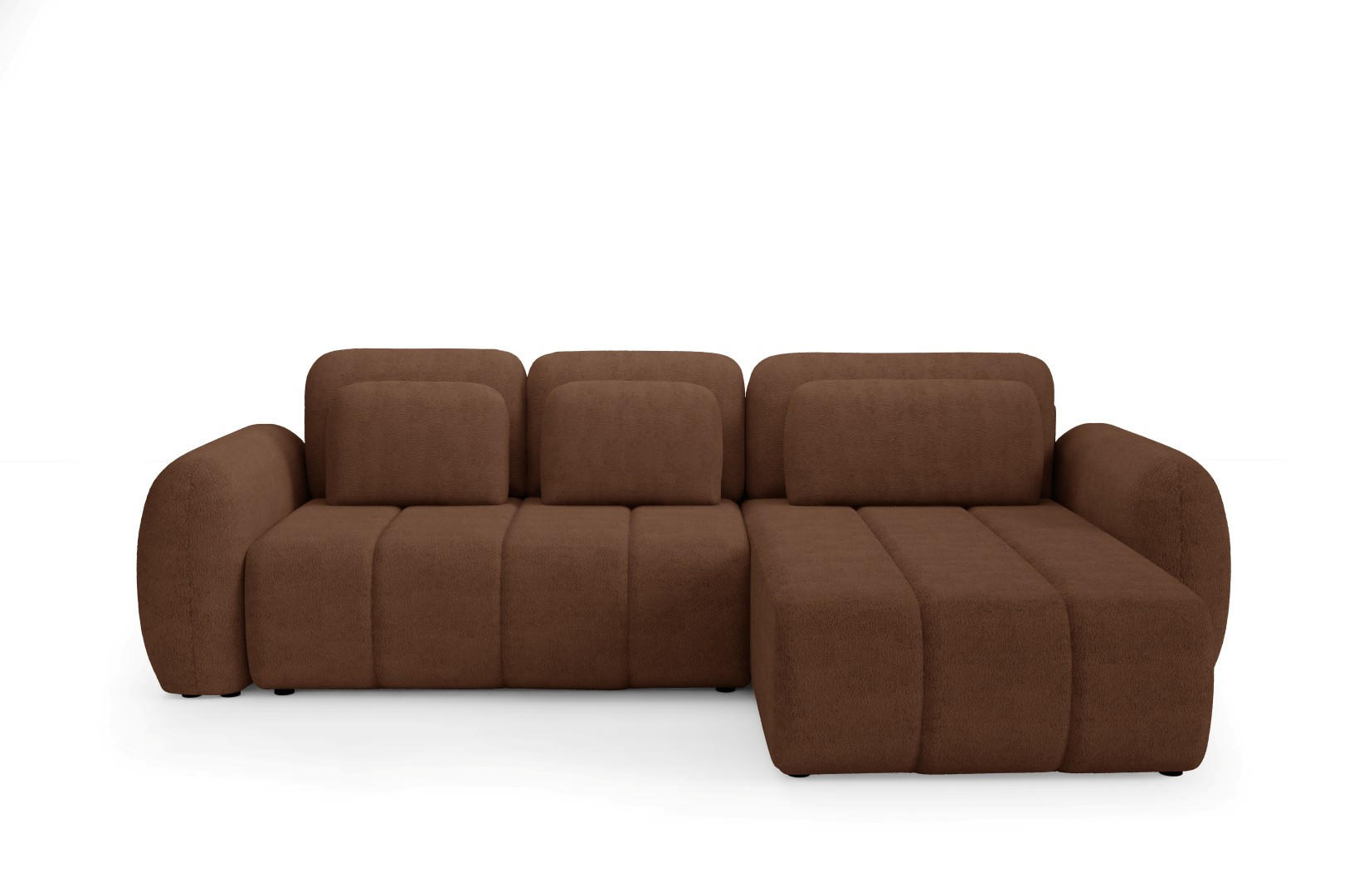 ECKSOFA mit Schlaffunktion Premium Braun - Schwarz/Braun, Holz/Holzwerkstoff (304/190cm) - Furnisell