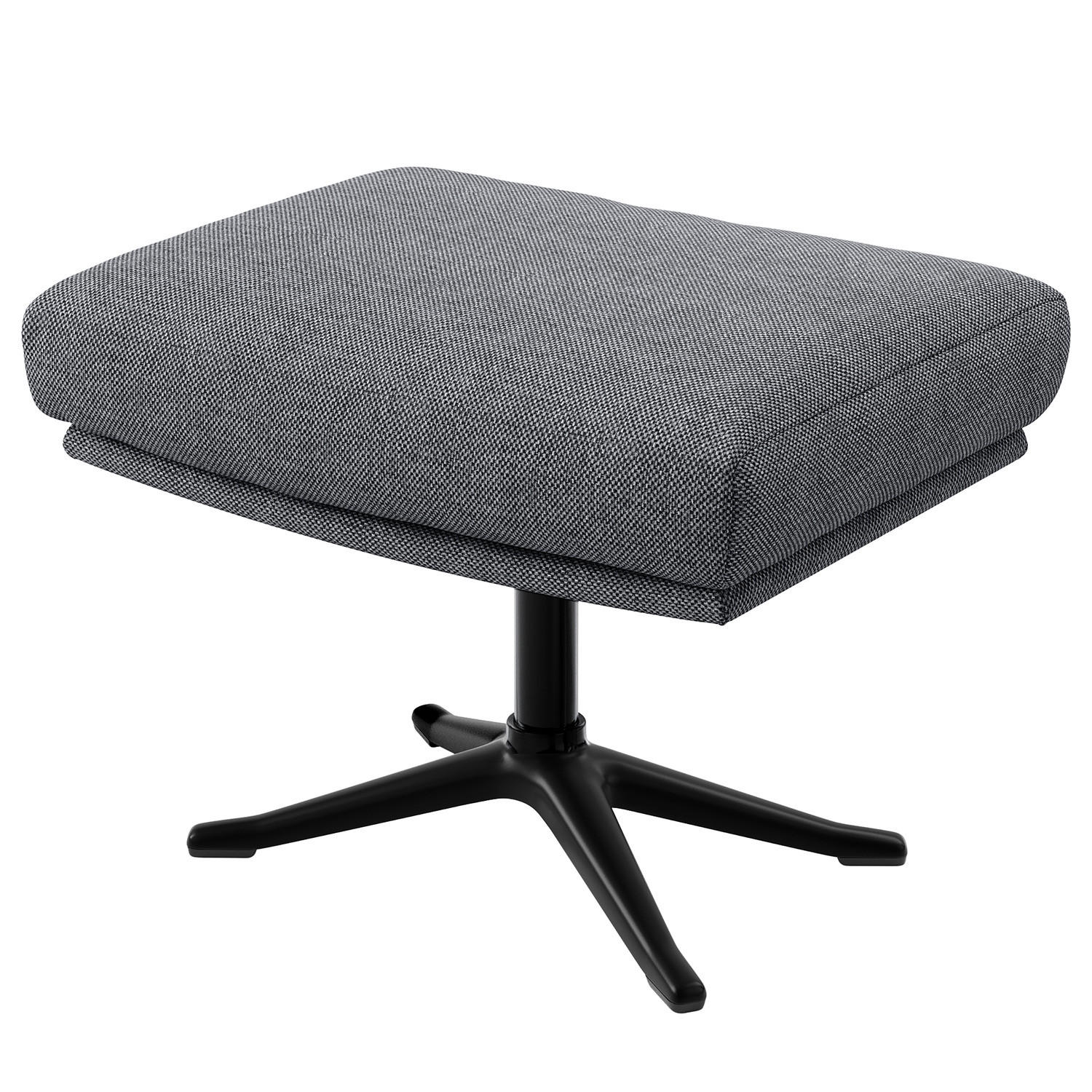 HOCKER mit Kreuzfuß - Schwarz/Grau, Textil/Metall (54/41/41cm) - home24
