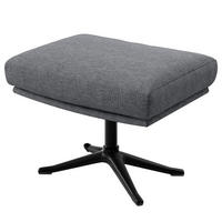 HOCKER mit Kreuzfuß - Schwarz/Grau, Textil/Metall (54/41/41cm) - home24