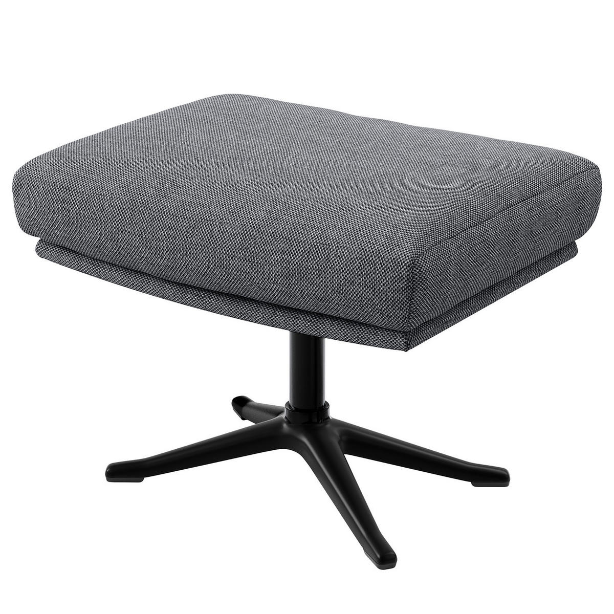 HOCKER mit Kreuzfuß - Schwarz/Grau, Textil/Metall (54/41/41cm) - home24