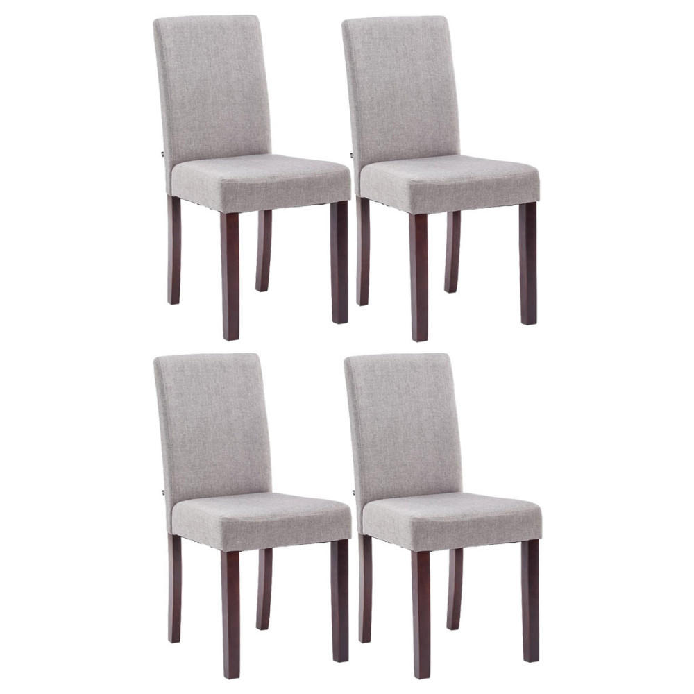 ESSZIMMERSTUHL 4er Set Dalan Stoff Hellgrau Cappucino Wohnzimmerstuhl - Hellgrau, Textil (41/91/47cm) - DELUKE