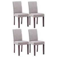 ESSZIMMERSTUHL 4er Set Dalan Stoff Hellgrau Cappucino Wohnzimmerstuhl - Hellgrau, Textil (41/91/47cm) - DELUKE