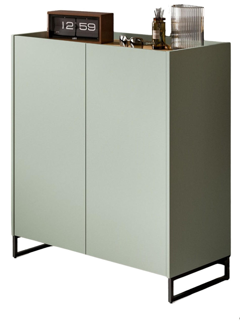 SCHUHSCHRANK Salbei grün, Artisan Eiche, Flur Kommode 90 x 97 cm, Soft-Close - Salbeigrün/Schwarz, Holzwerkstoff/Metall (90/97/38cm) - Inn.Furn