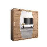 SCHWEBETÜRENSCHRANK 200/200/62 2-türig - Silberfarben/Eiche Artisan, Holz/Kunststoff (200/200/62cm) - MÖBEL KRYSPOL