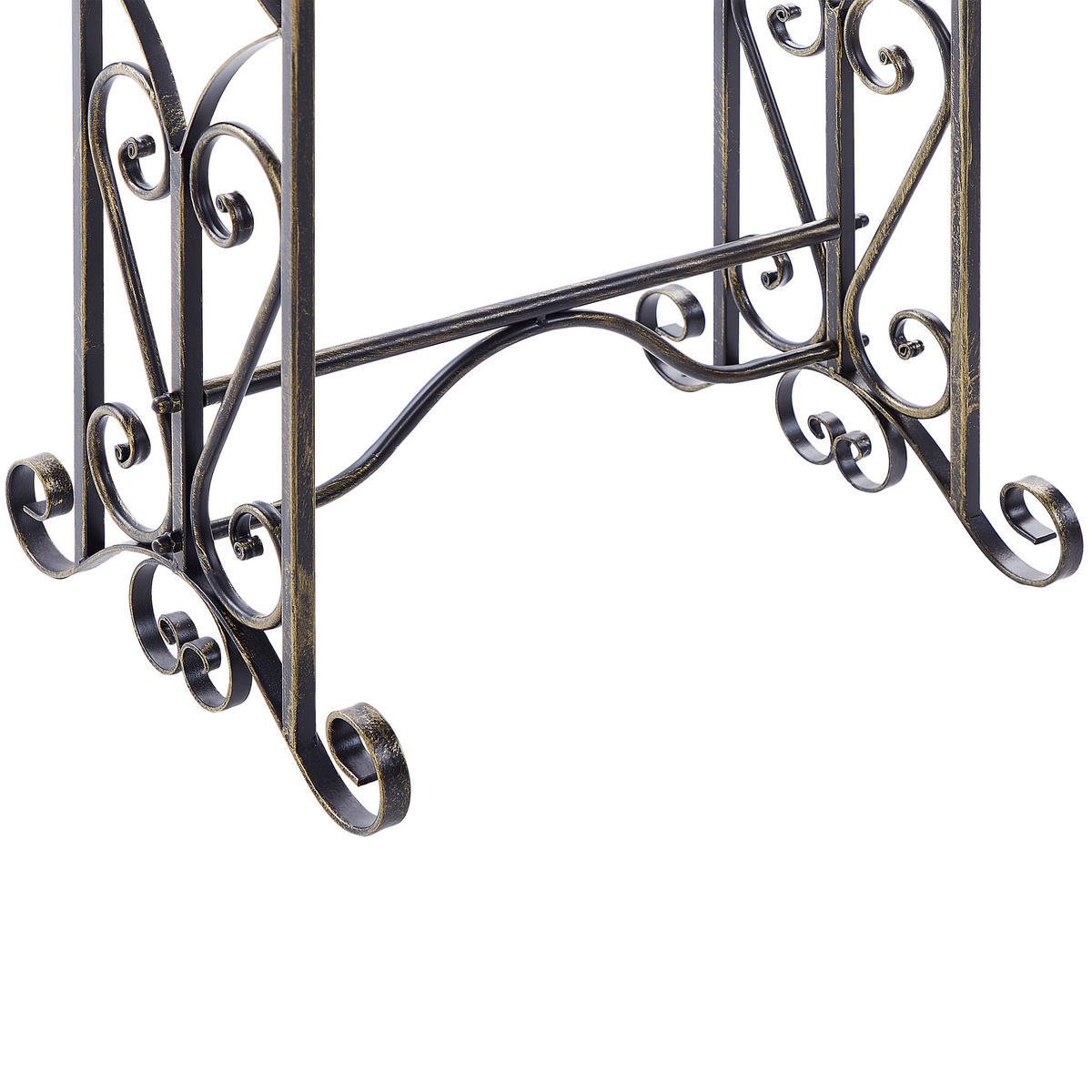 HANDTUCHSTÄNDER Antik Optik schwarz 45 x 90 cm Chillan - Schwarz, Metall (27/90/34cm) - Beliani