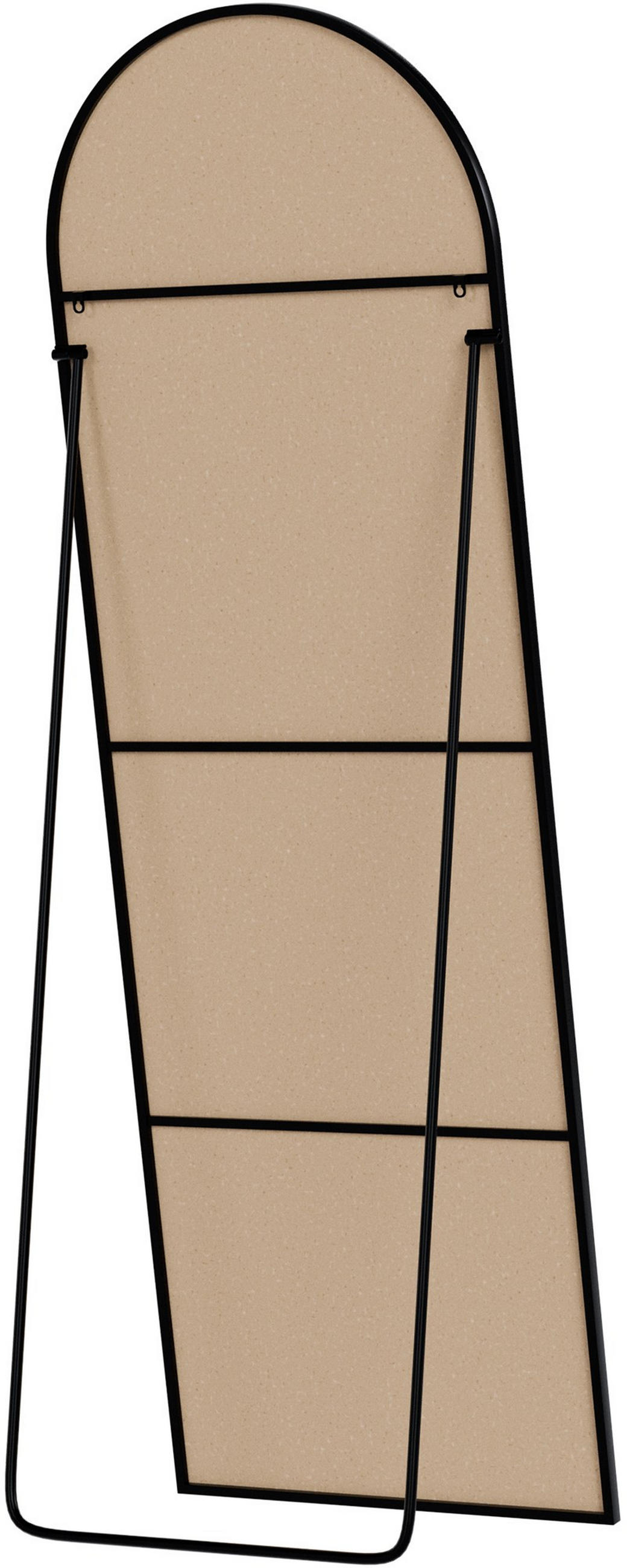 STANDSPIEGEL Malaga Glas Schwarz-matt Ganzkörperspiegel - Schwarz, Glas (50/150/3cm) - DELUKE